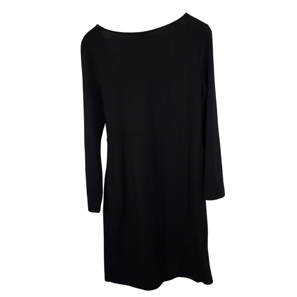 Talbots Black Long Sleeve Faux Wrap Knit Dress Women's Size Medium - Picture 6 of 10